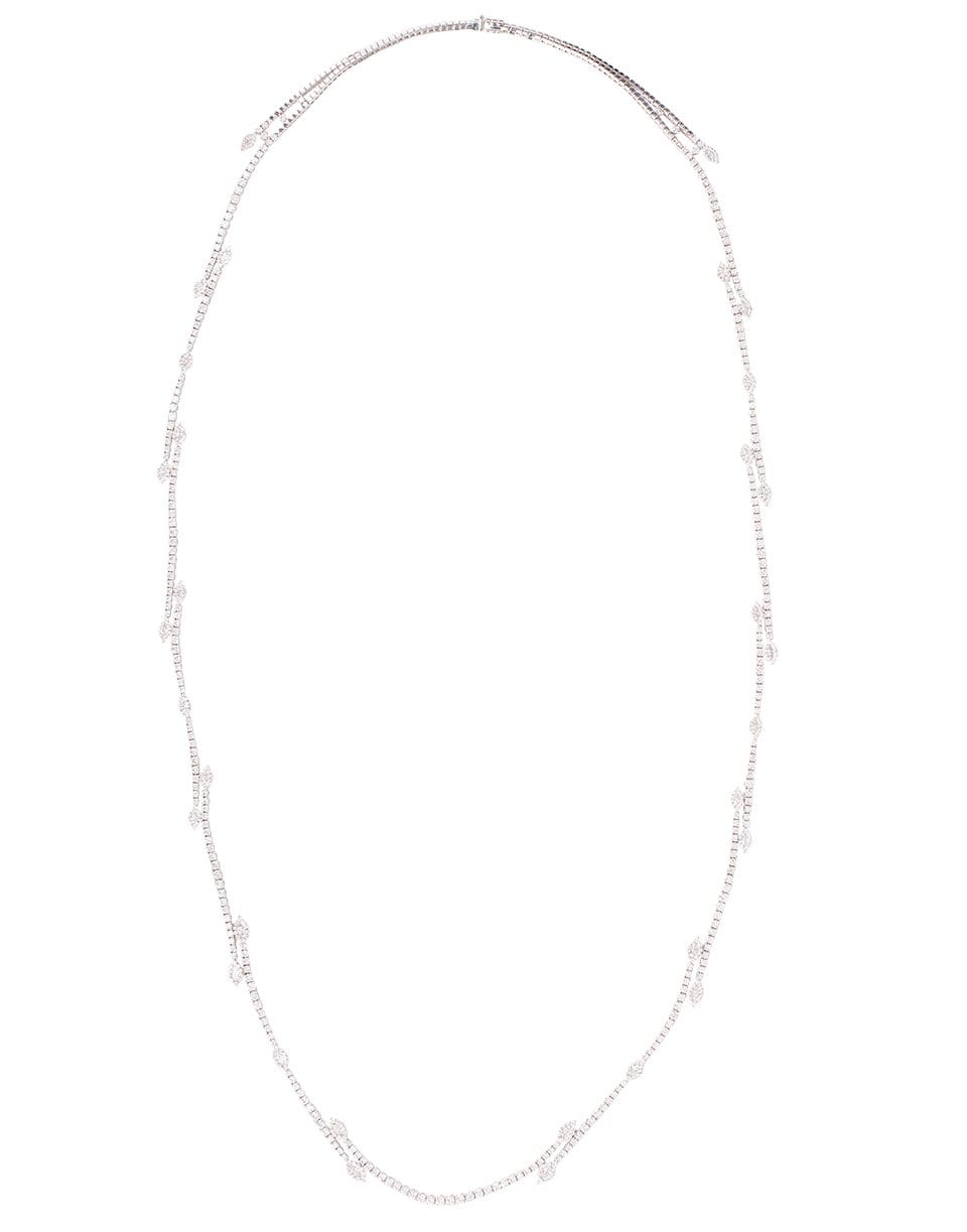 YEPREM JEWELLERY-Round and Marquise Diamond Long Necklace-WHTGLD