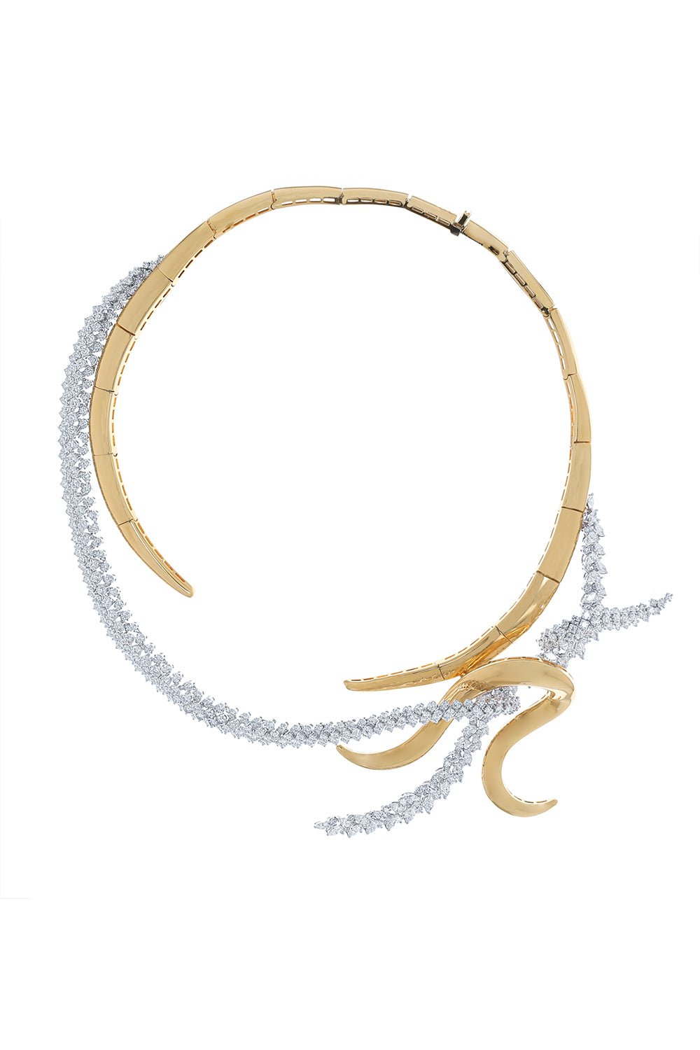 YEPREM JEWELLERY-Golden Strada Statement Necklace-YELLOW GOLD