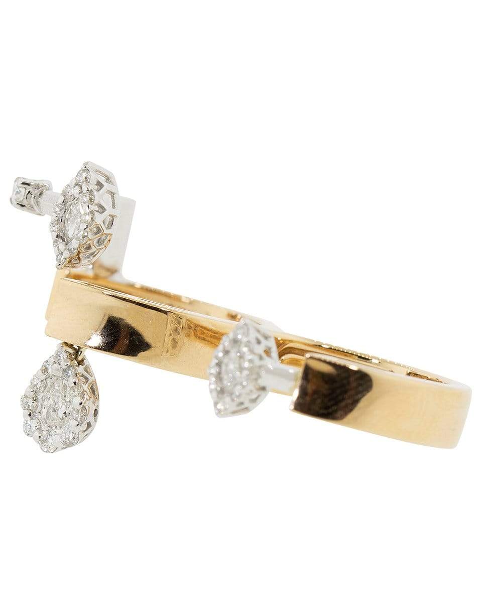 YEPREM JEWELLERY-Pear Diamond Double Finger Ring-ROSE GOLD