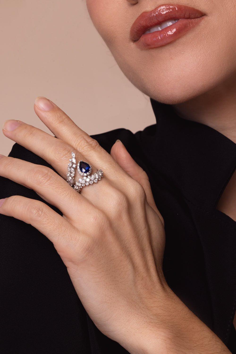 YEPREM JEWELLERY-Reign Supreme Stackable Ring-WHITE GOLD