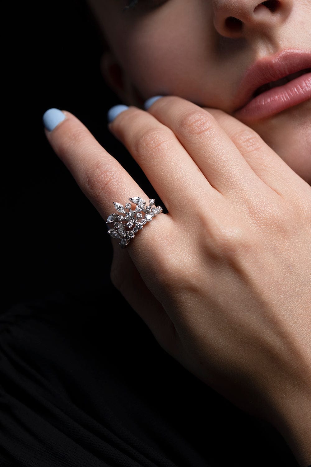 YEPREM JEWELLERY-Big Bang Marquise Ring-WHITE GOLD
