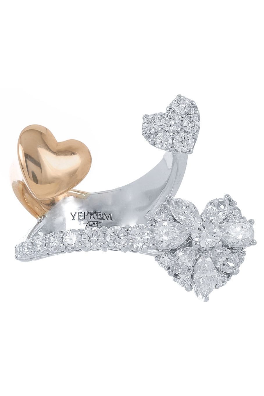 YEPREM JEWELLERY-Diamond Heart Ring-WHITE GOLD