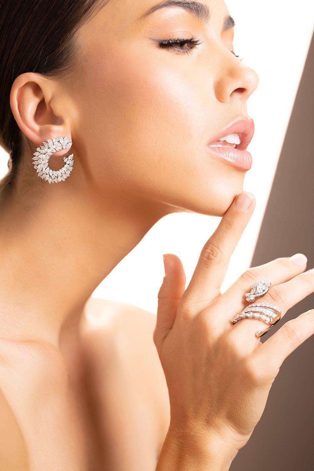 YEPREM JEWELLERY-Diamond Wrap Ring-WHITE GOLD