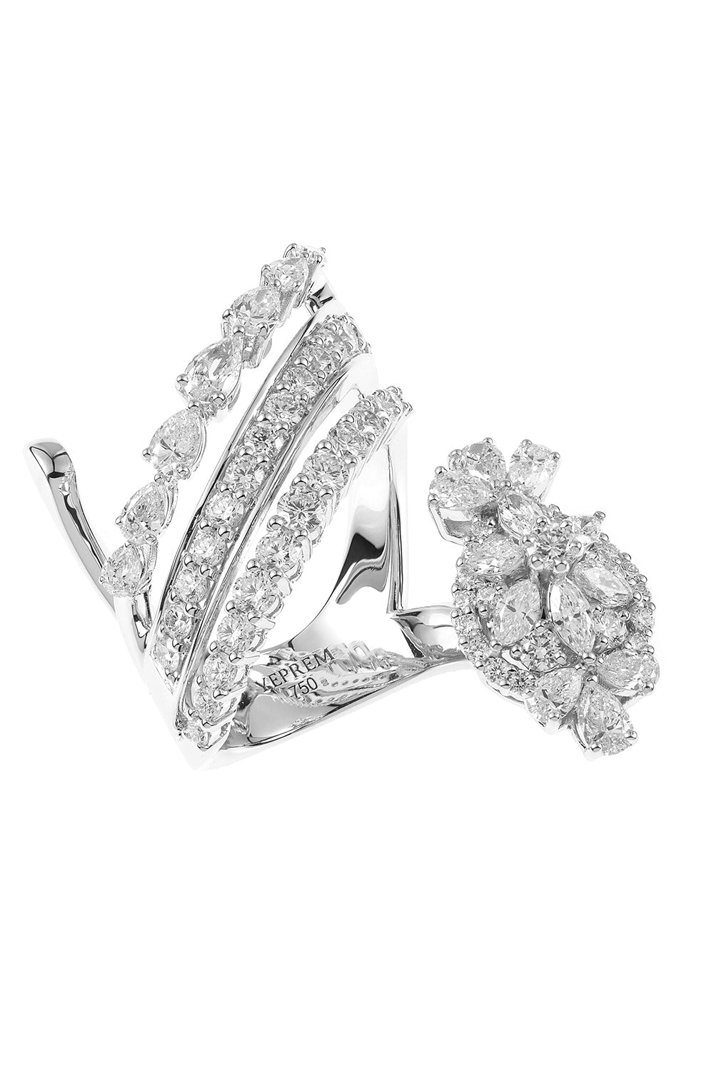 YEPREM JEWELLERY-Diamond Wrap Ring-WHITE GOLD
