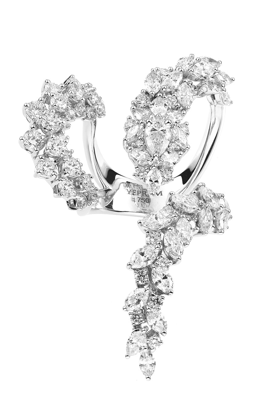 YEPREM JEWELLERY-Marquise Diamond Double Ring-WHITE GOLD