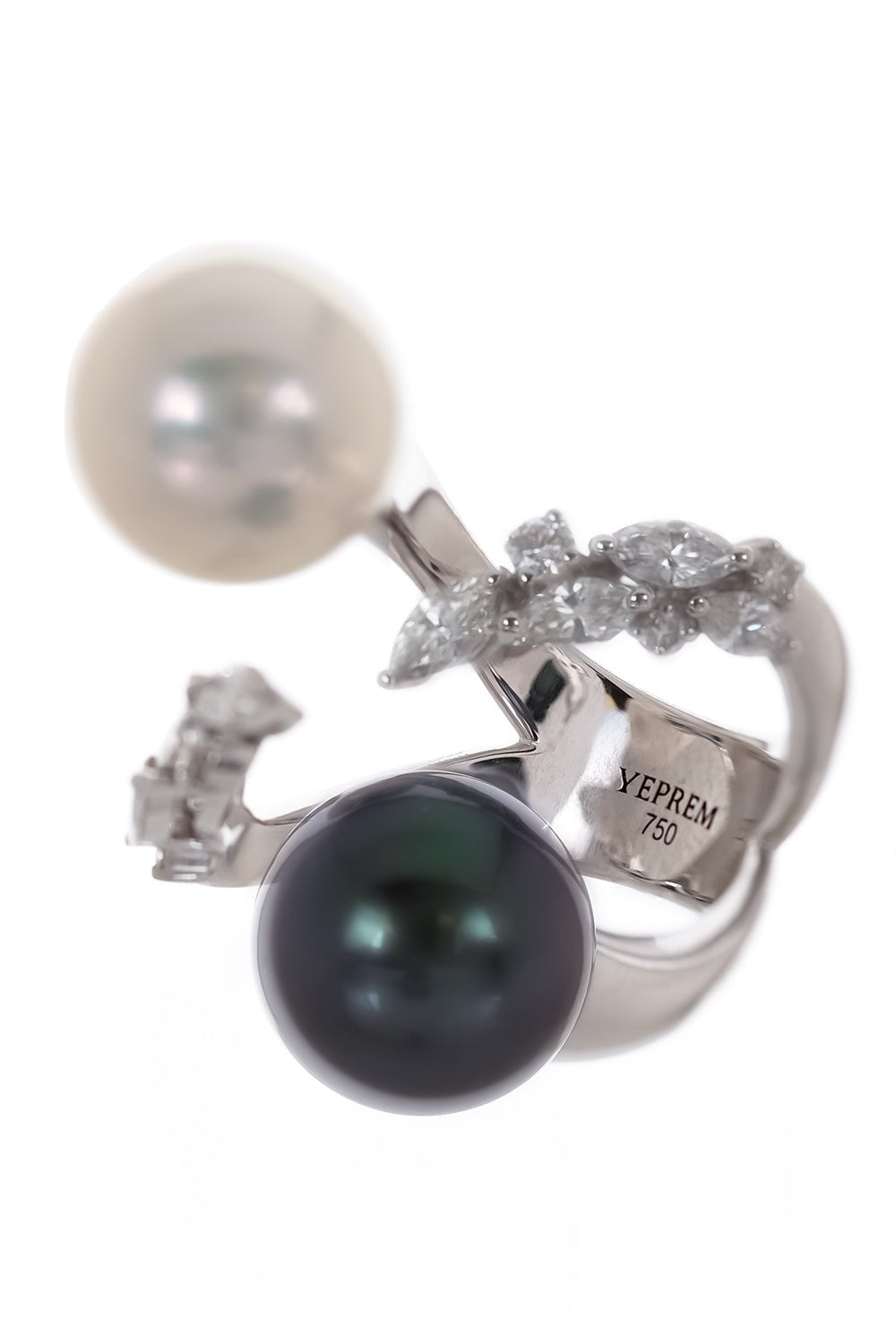 YEPREM JEWELLERY-Pearl Diamond Ring-WHITE GOLD