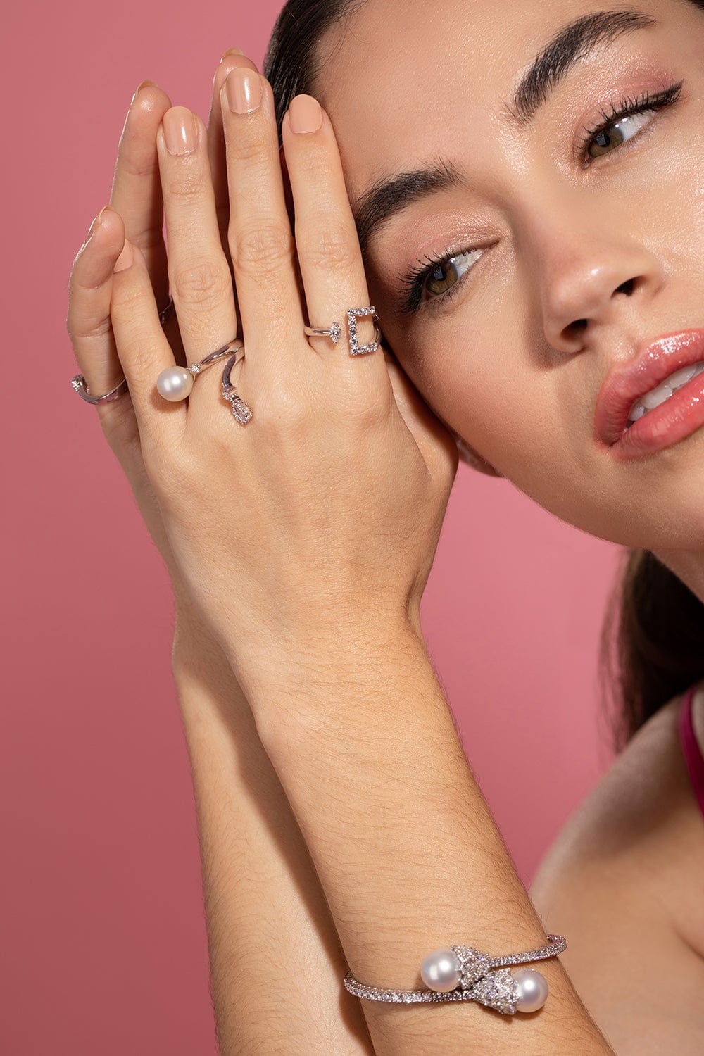 YEPREM JEWELLERY-Diamond Gap Ring-WHITE GOLD