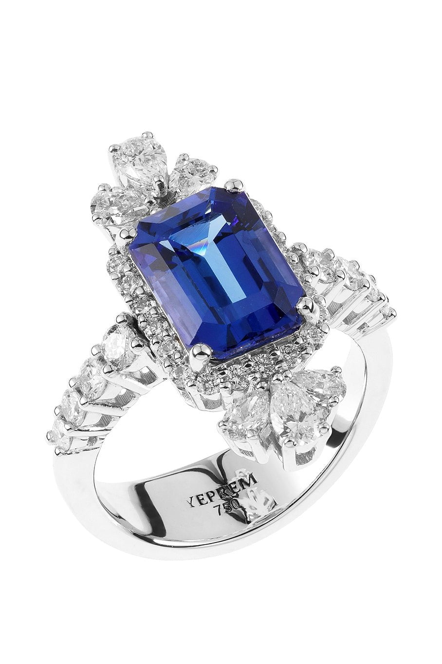 YEPREM JEWELLERY-Diamond Tanzanite Ring-WHITE GOLD