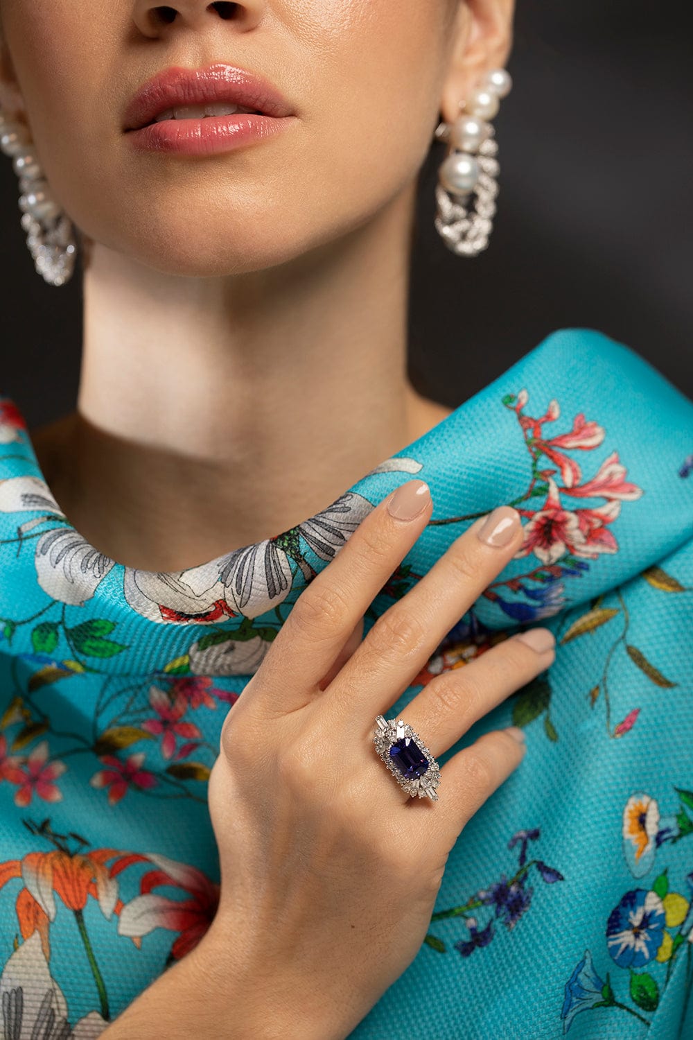 YEPREM JEWELLERY-Tanzanite and Diamond Ring-WHITE GOLD