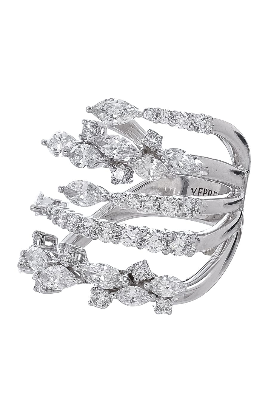 YEPREM JEWELLERY-Diamond Stack Ring-WHITE GOLD