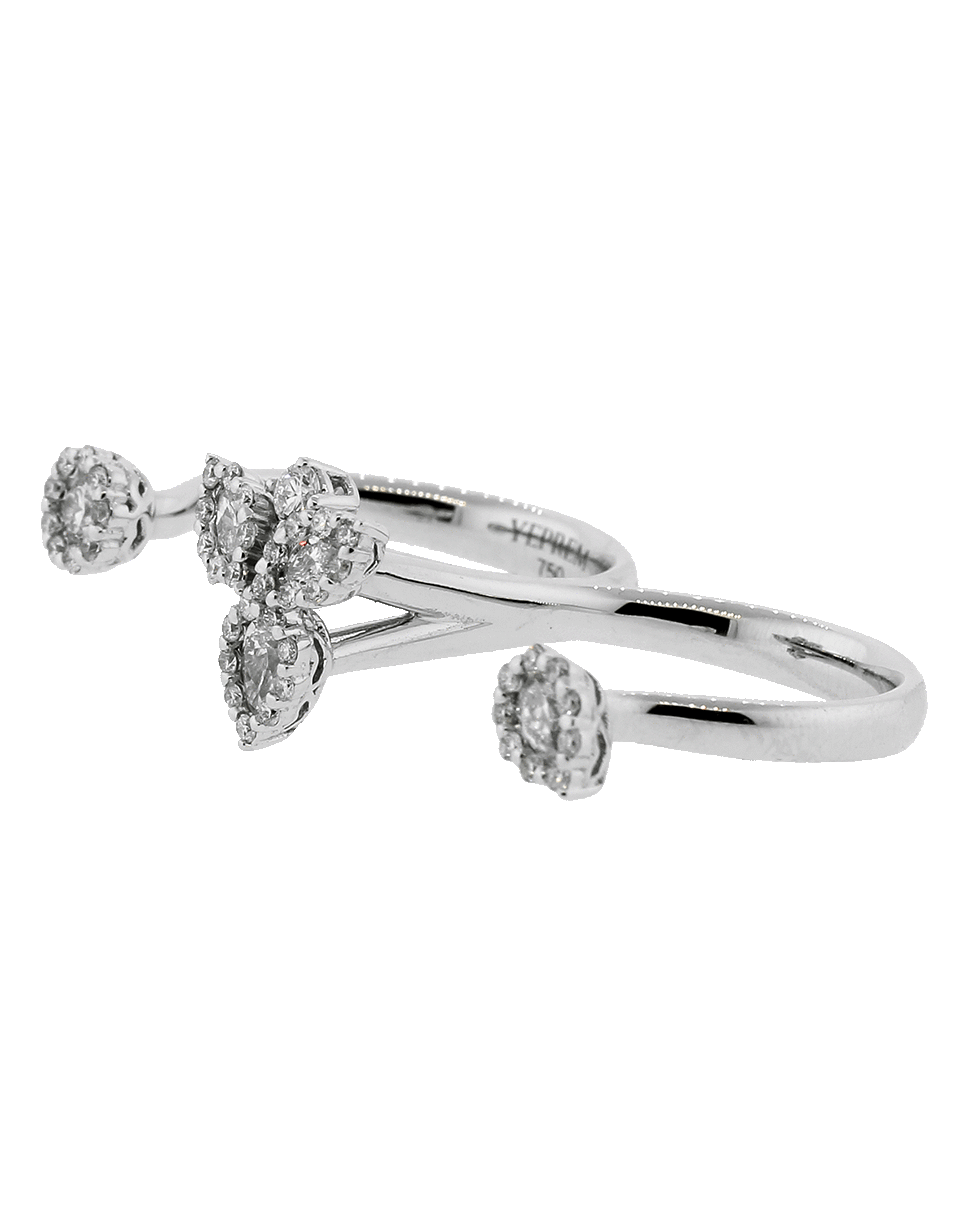 YEPREM JEWELLERY-Diamond Two Finger Ring-WHITE GOLD