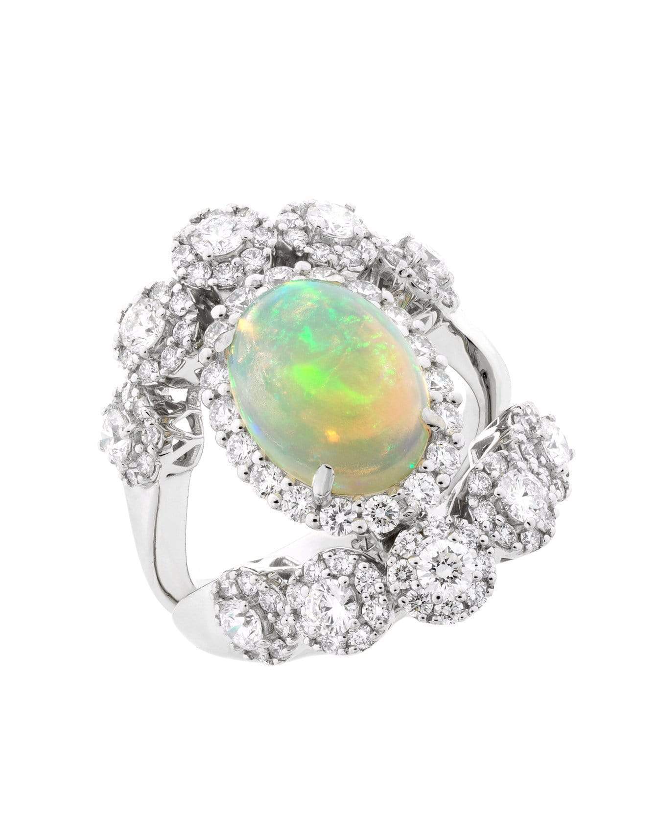 YEPREM JEWELLERY-Opal and Diamond Ring-WHITE GOLD