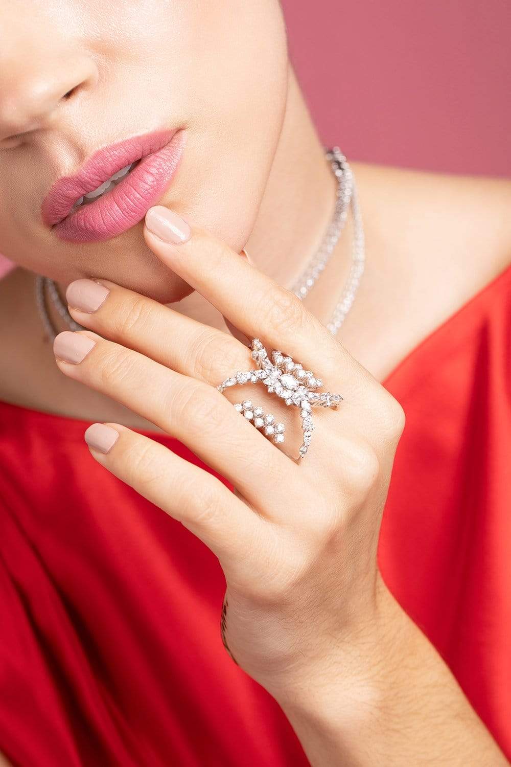 YEPREM JEWELLERY-Marquise Open Diamond Ring-WHITE GOLD