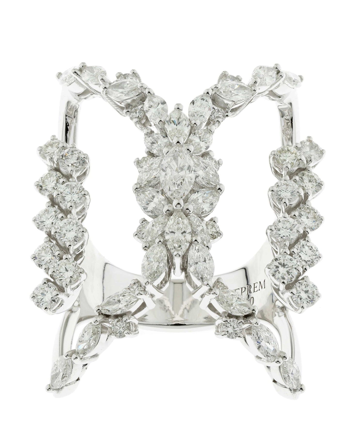 YEPREM JEWELLERY-Marquise Open Diamond Ring-WHITE GOLD