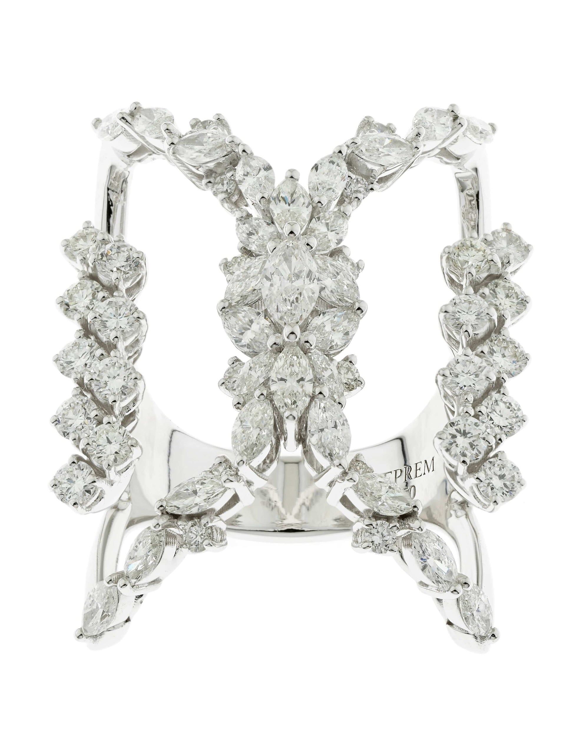 YEPREM JEWELLERY-Marquise Open Diamond Ring-WHITE GOLD