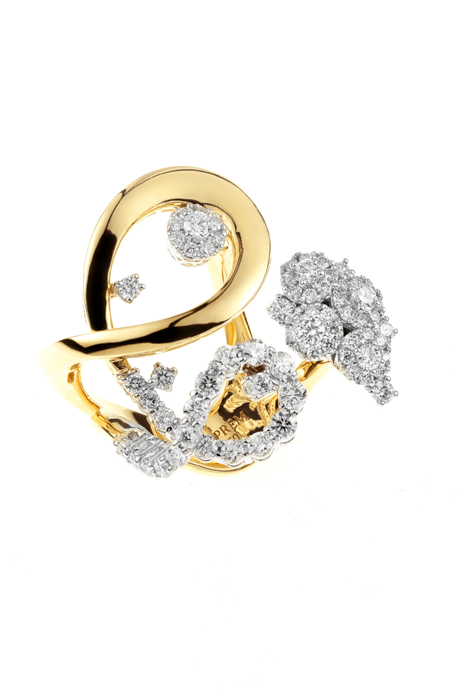 YEPREM JEWELLERY-Diamond Loop Ring-YELLOW GOLD