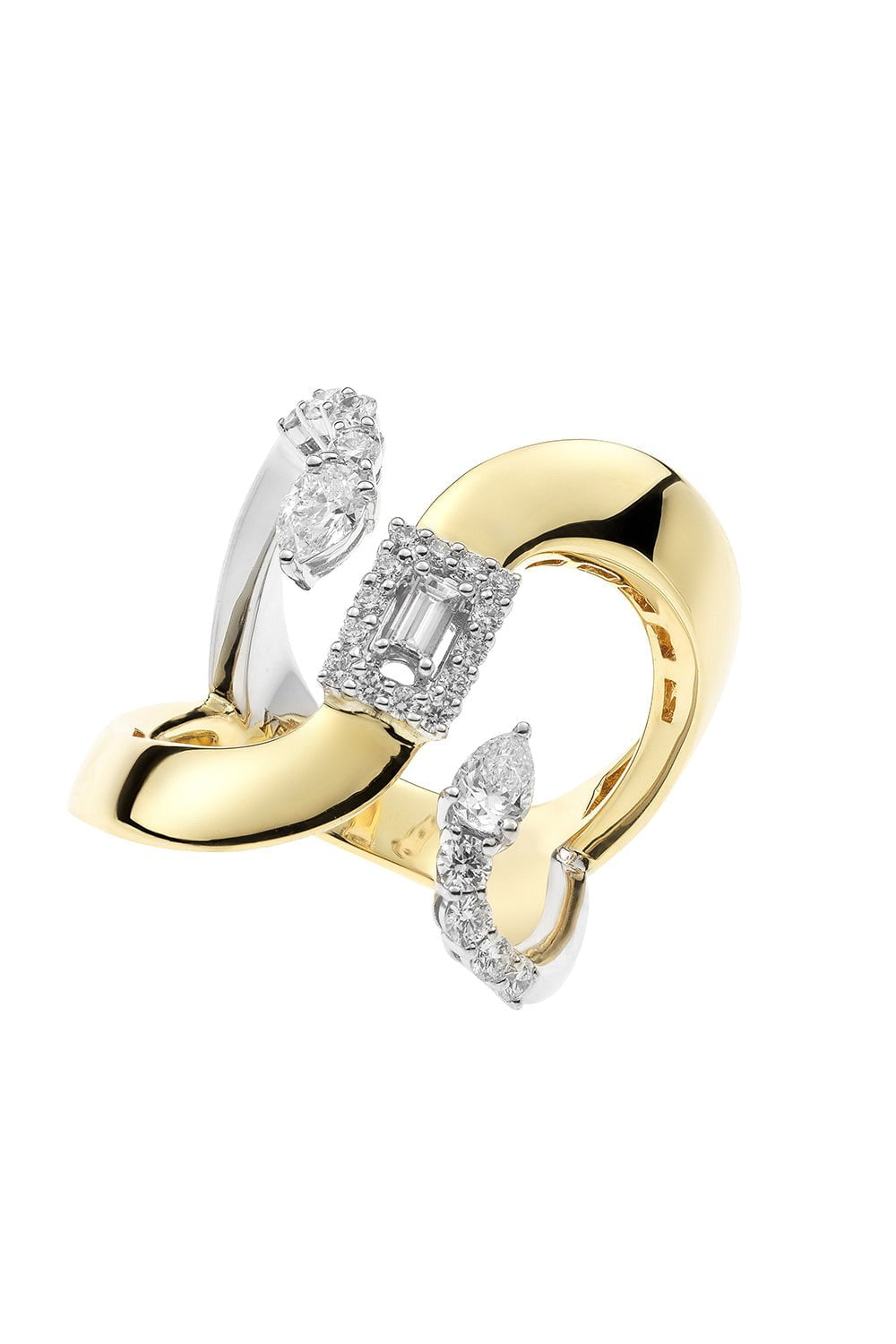 Double Pear Baguette Diamond Ring JEWELRYFINE JEWELRING YEPREM JEWELLERY   
