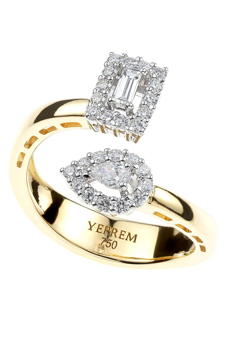 YEPREM JEWELLERY-Baguette Diamond Ring-YELLOW GOLD