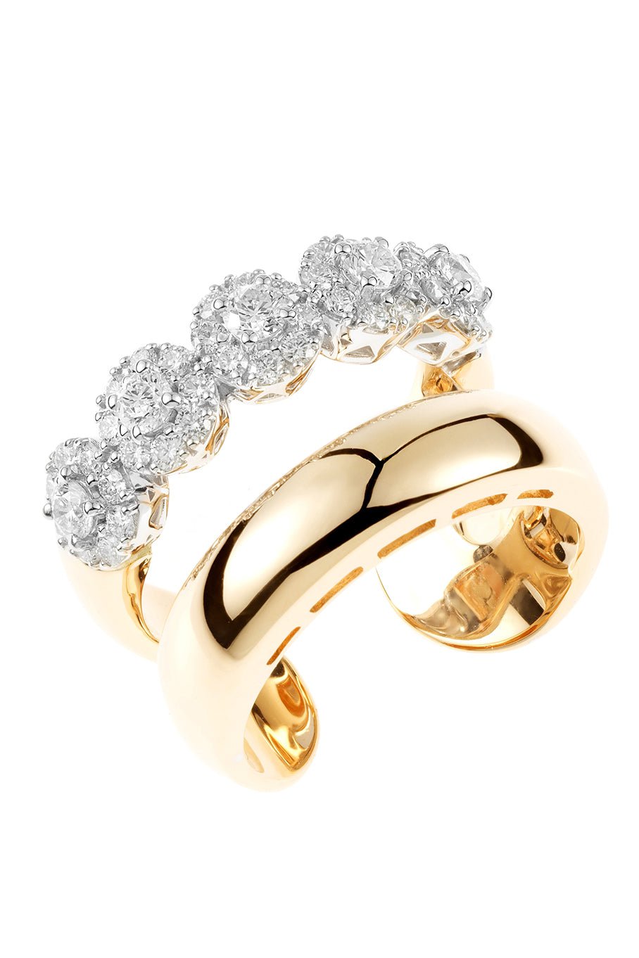 YEPREM JEWELLERY-Double Diamond Ring-YELLOW GOLD