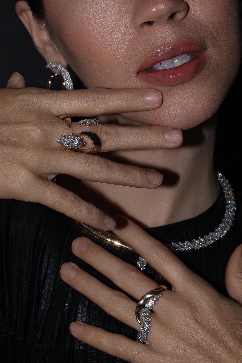 Golden Strada Double Wrap Ring-YELLOW GOLD-6.5-JEWELRYFINE JEWELRING-YEPREM JEWELLERY