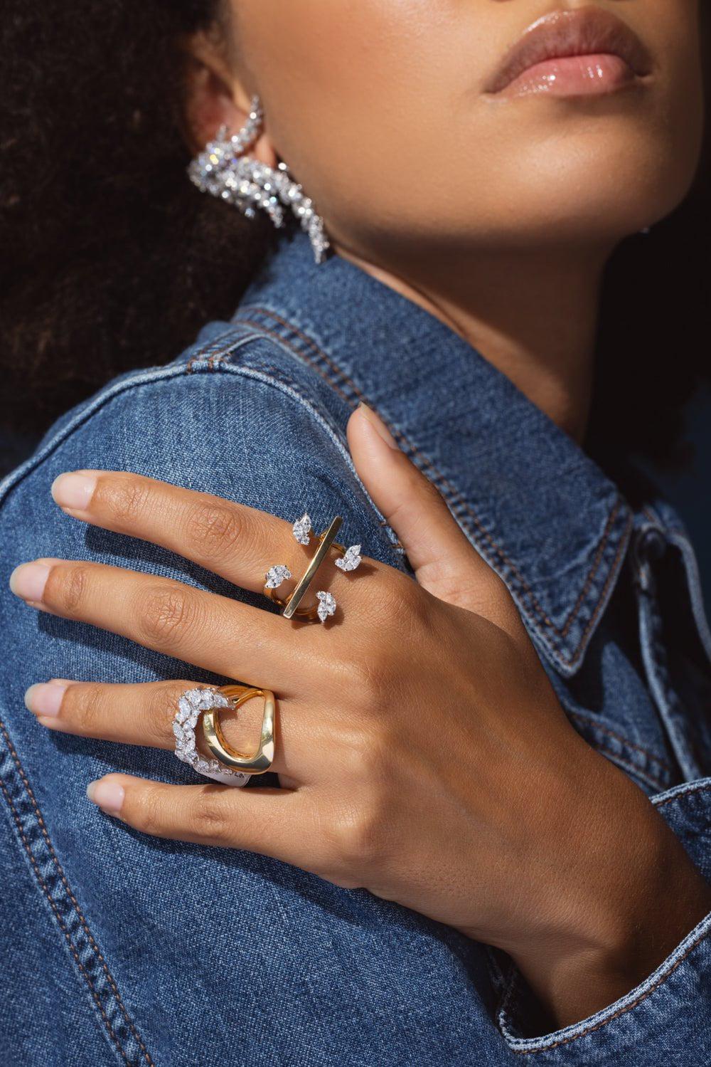 YEPREM JEWELLERY-Golden Strada Open Loop Ring-YELLOW GOLD