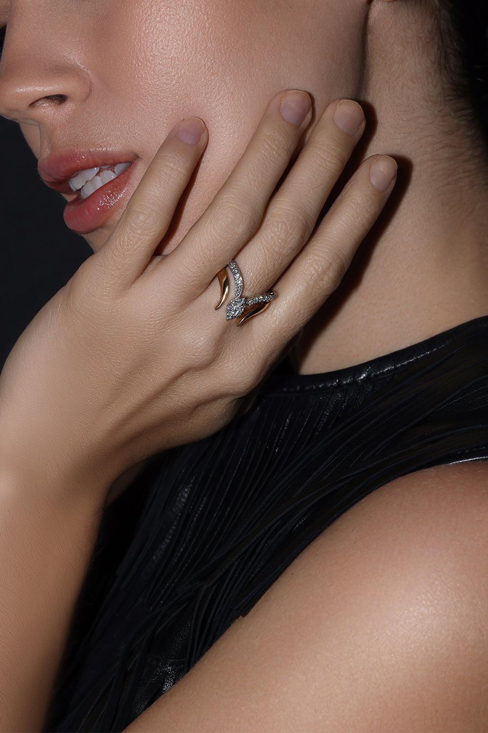 Golden Strada Supreme Diamond Ring-YELLOW GOLD-6.75-JEWELRYFINE JEWELRING-YEPREM JEWELLERY