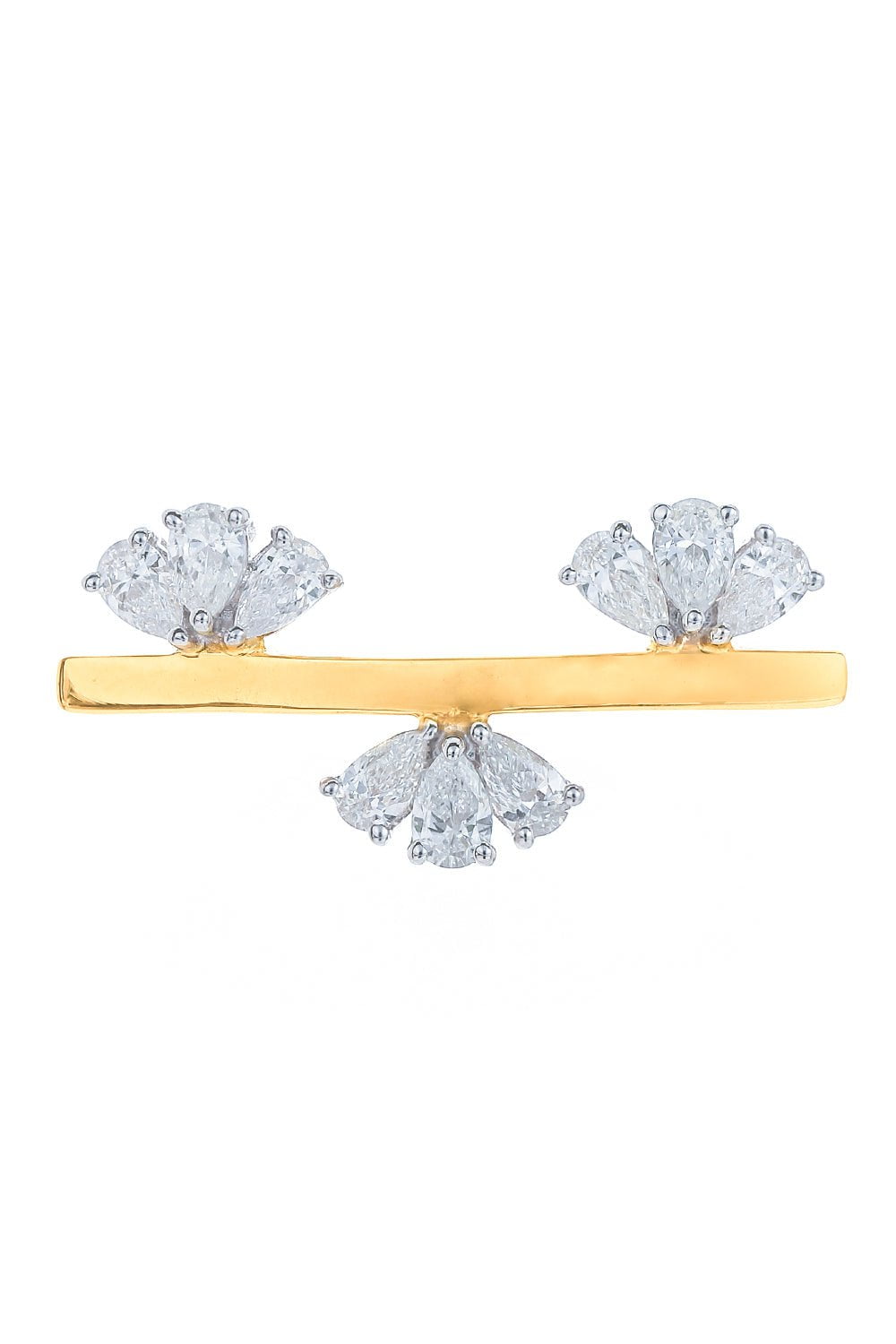 YEPREM JEWELLERY-Diamond Line Bar Ring-YELLOW GOLD