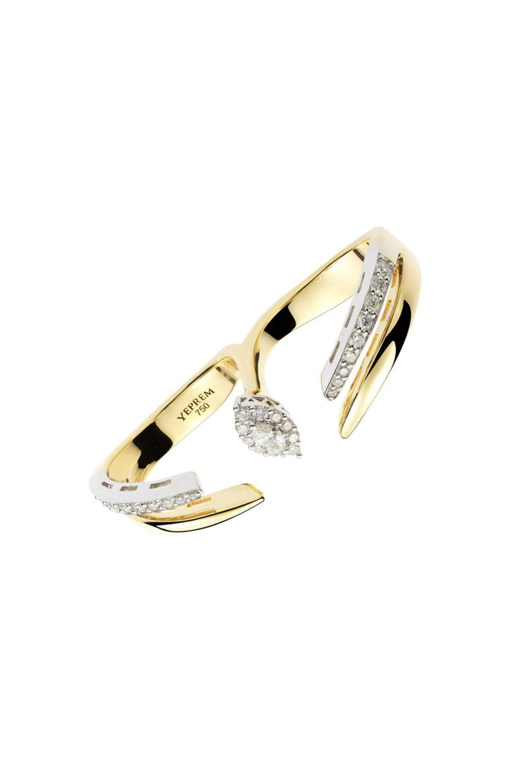 Golden Strada Double Wrap Diamond Ring-YELLOW GOLD-7.5-JEWELRYFINE JEWELRING-YEPREM JEWELLERY