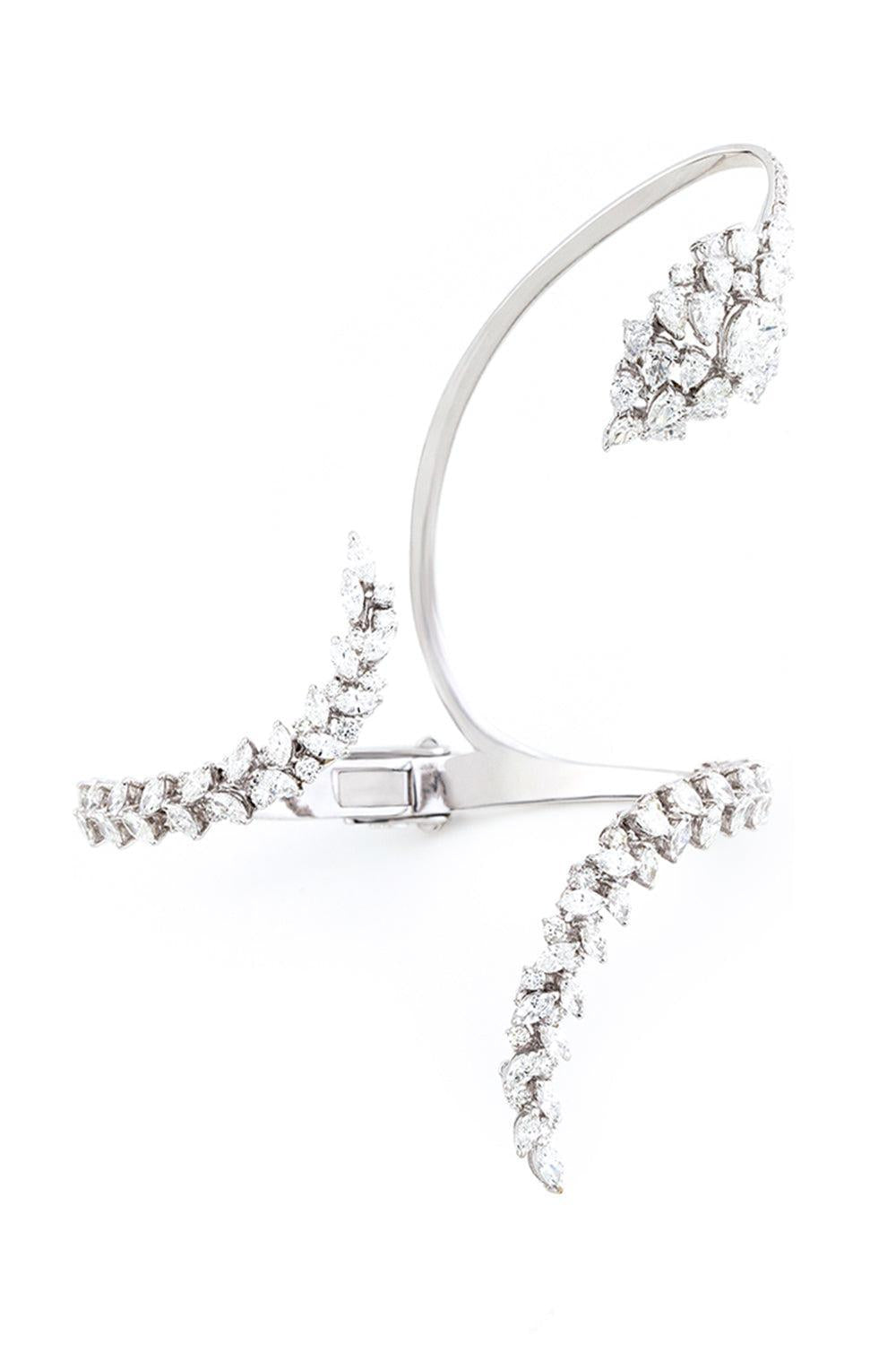 Diamond Y Couture Handpiece Bracelet-WHITE GOLD-JEWELRYFINE JEWELBRACELET O-YEPREM
