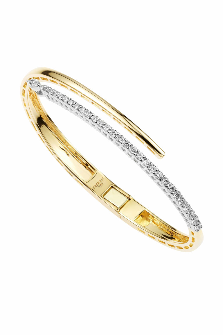 Diamond Bypass Bracelet - Yellow Gold
