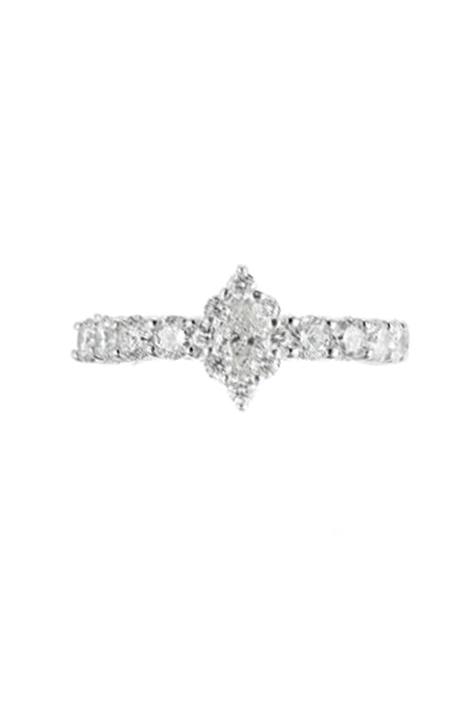 Diamond Marquise Round Ear Cuff-WHITE GOLD-JEWELRYFINE JEWELEARRING-YEPREM