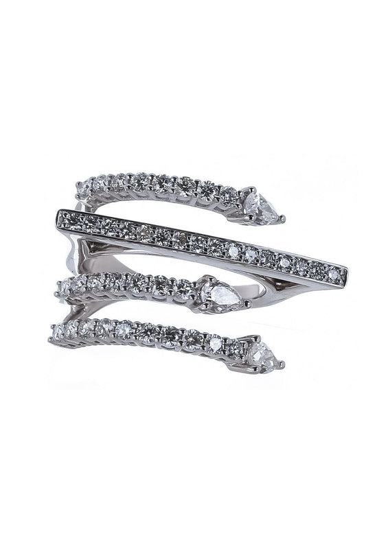 Diamond Four Line Ring