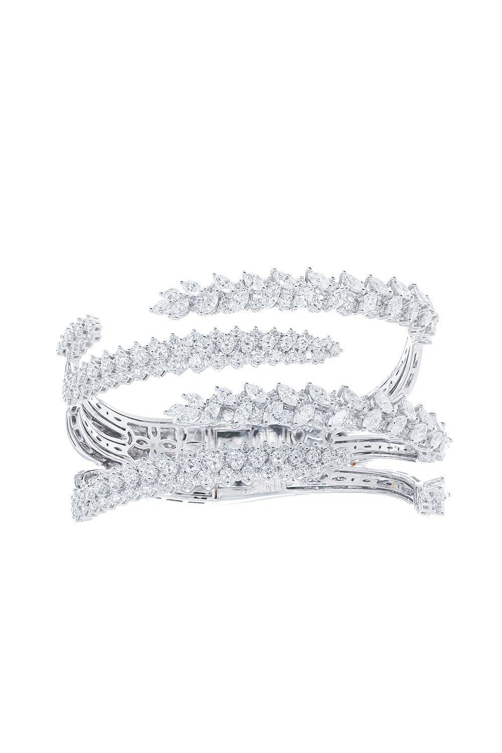 Y-Couture Diamond Bangle Bracelet-WHITE GOLD-JEWELRYFINE JEWELBRACELET O-YEPREM JEWELLERY