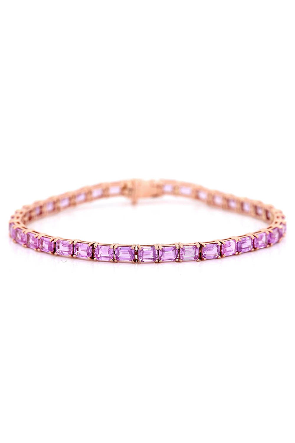 YI COLLECTION-Pink Sapphire Supreme Tennis Bracelet-ROSE GOLD