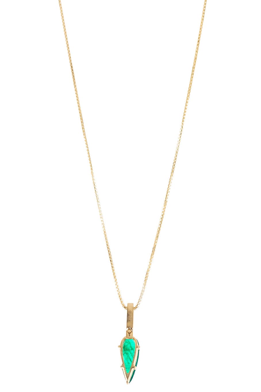 YI COLLECTION-Emerald Arrows Necklace-YELLOW GOLD