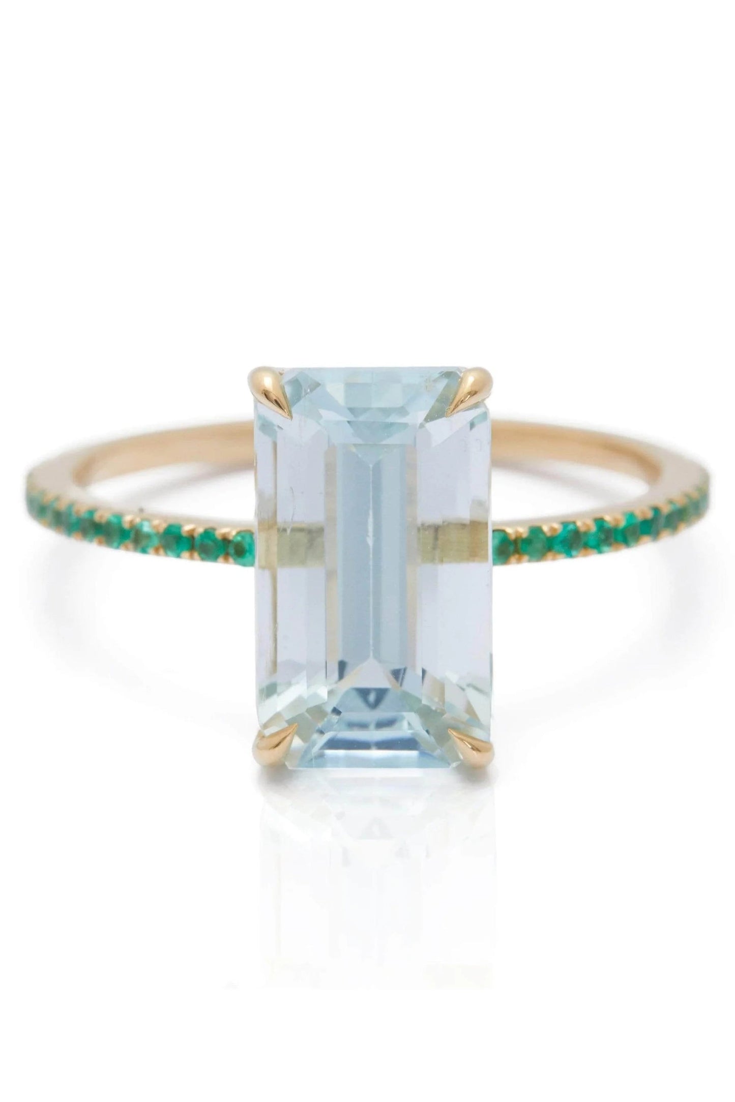 YI COLLECTION-Aquamarine and Emerald Spring Ring-