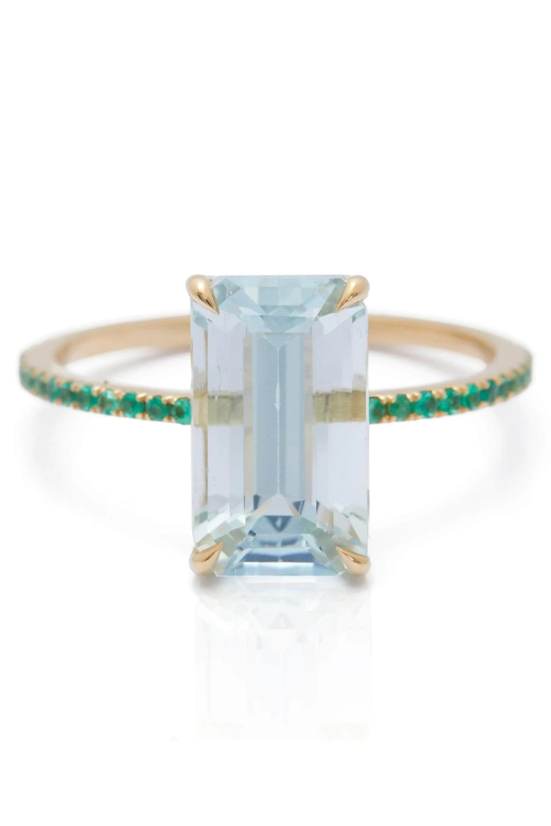 YI COLLECTION-Aquamarine and Emerald Spring Ring-