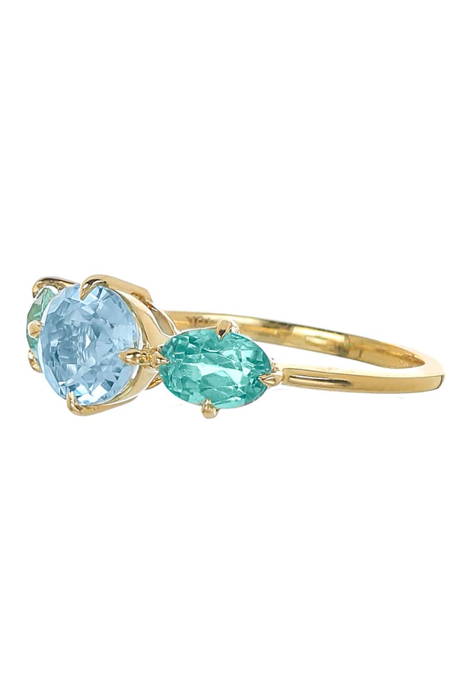 YI COLLECTION-Aquamarine and Apatite Macaroon Ring-YELLOW GOLD
