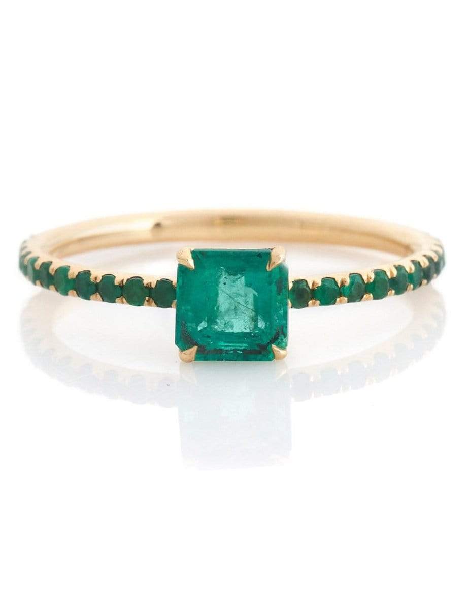 YI COLLECTION-Emerald Petite Spring Ring-YELLOW GOLD