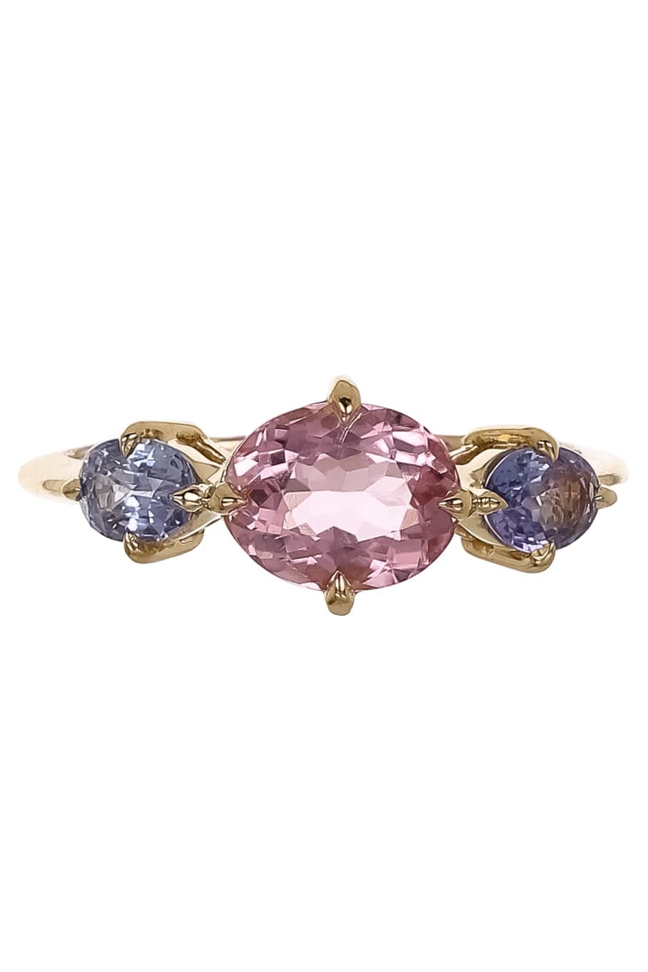 YI COLLECTION-Pink Tourmaline and Spinel Macaroon Ring-YELLOW GOLD