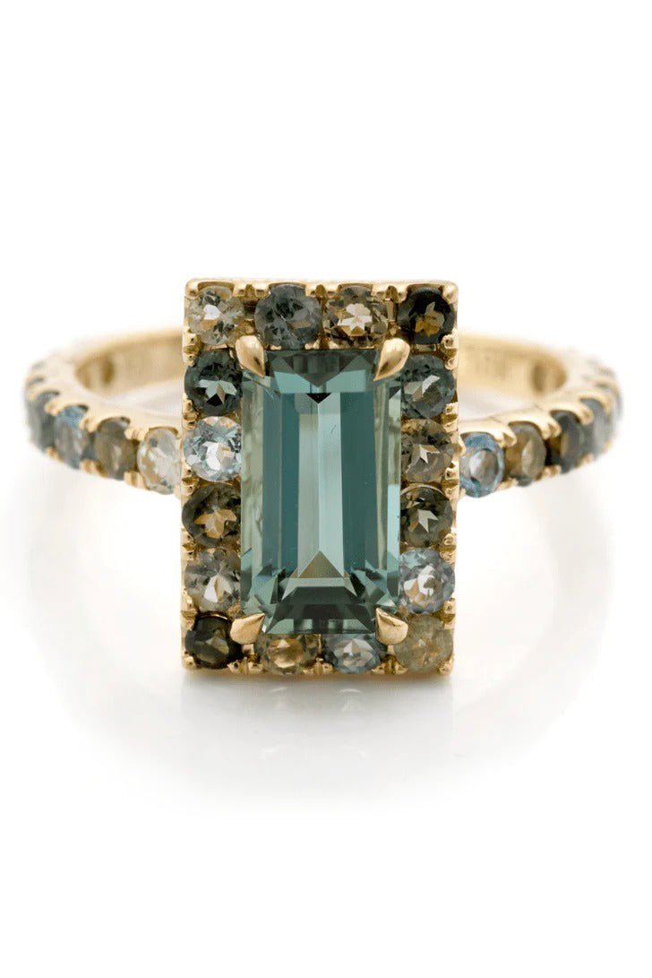 YI COLLECTION-Tourmaline Moss Green Ring-YELLOW GOLD
