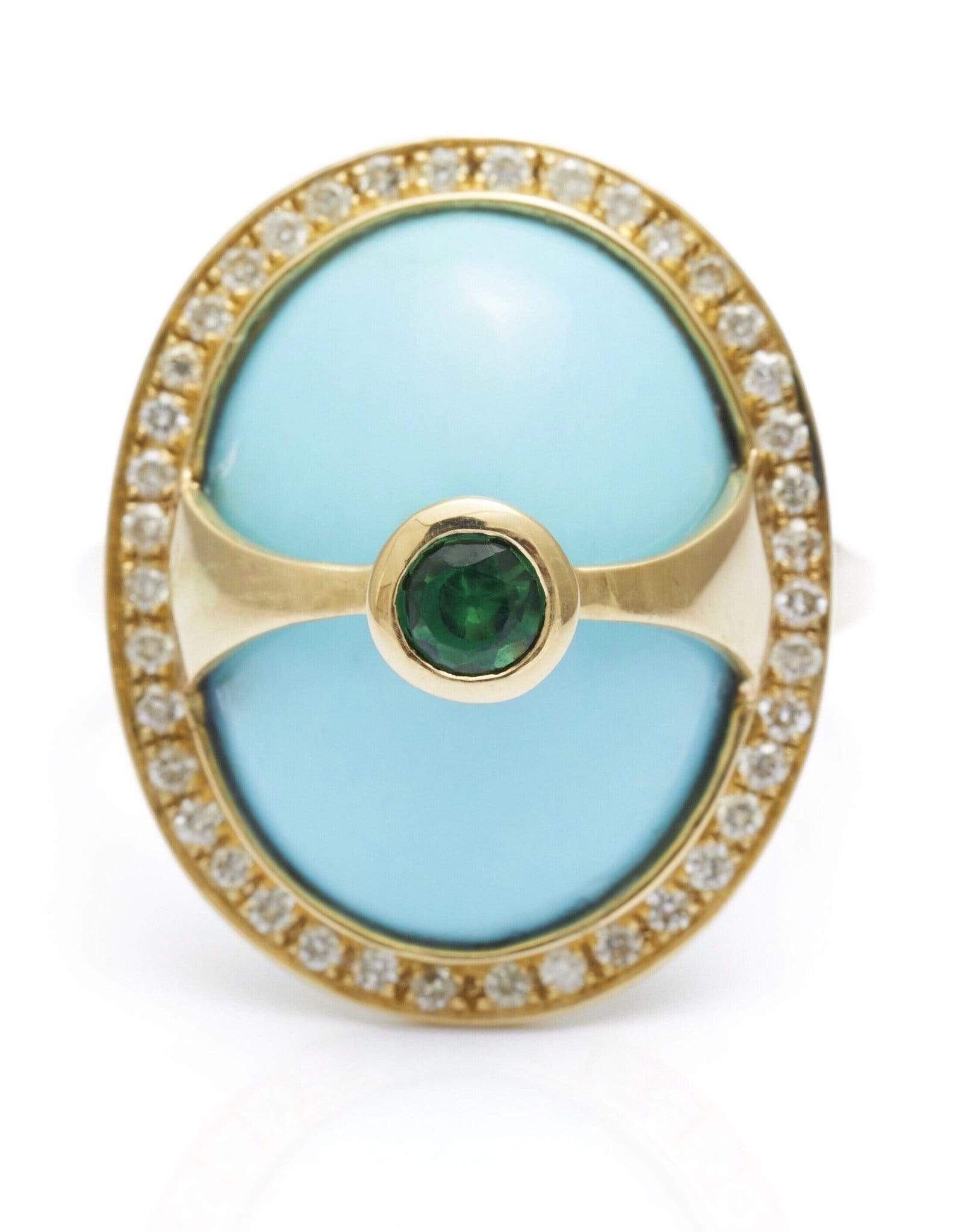 YI COLLECTION-Turquoise & Diamond Eos Ring-YELLOW GOLD