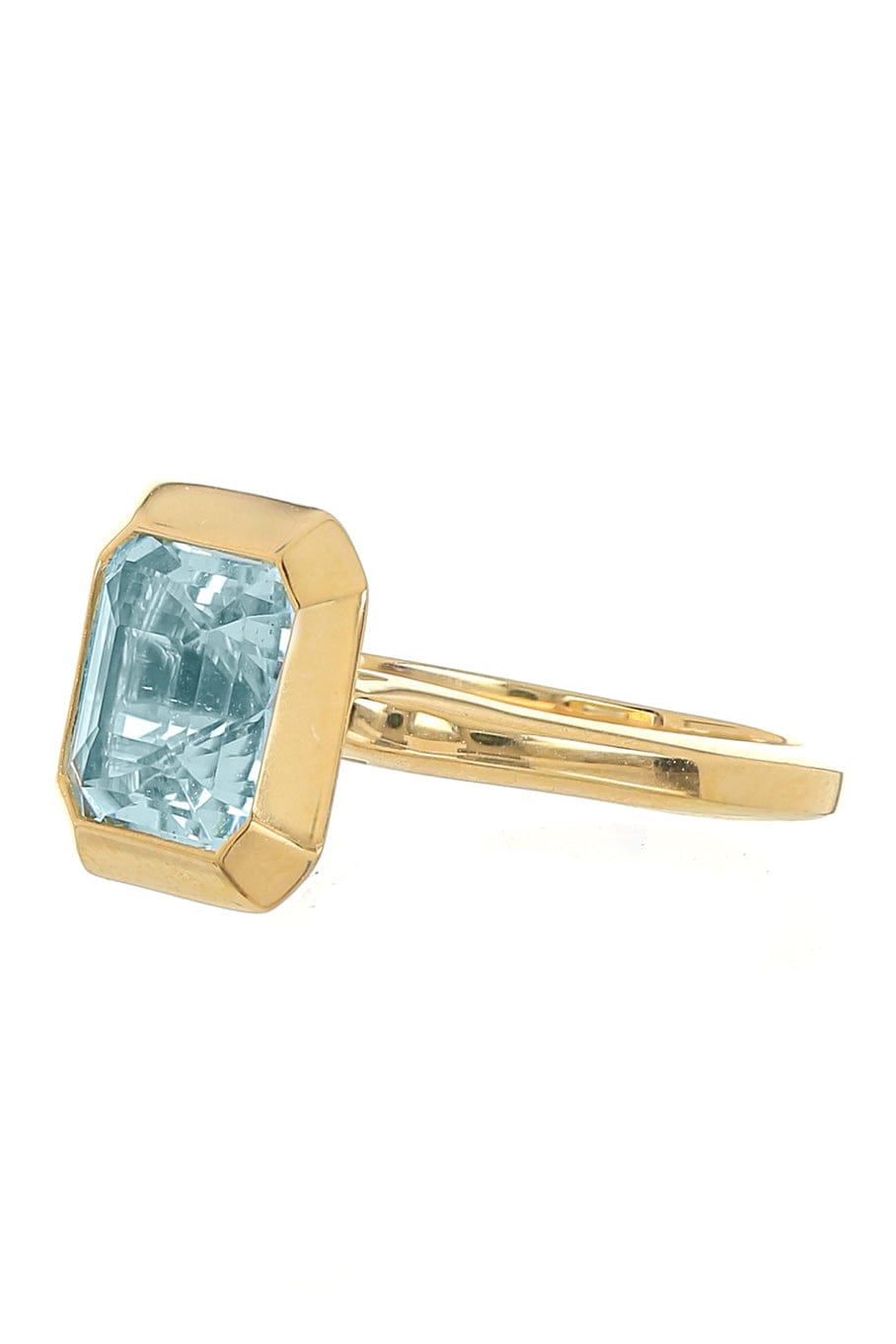 YI COLLECTION-Aquamarine Nouveau Supreme Ring-YELLOW GOLD