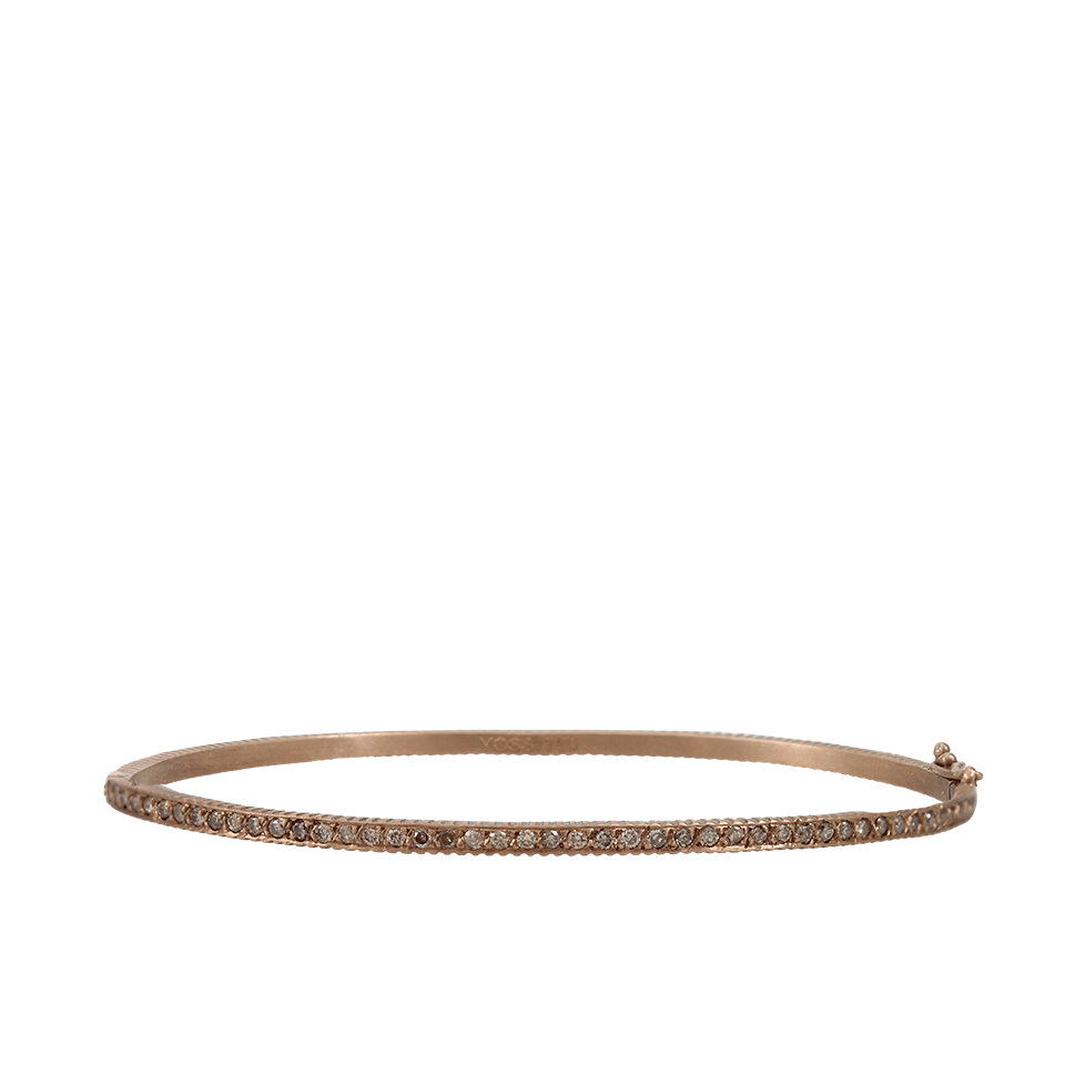 YOSSI HARARI-Lilah Champagne Diamond Pave Bangle-ROSE GOLD