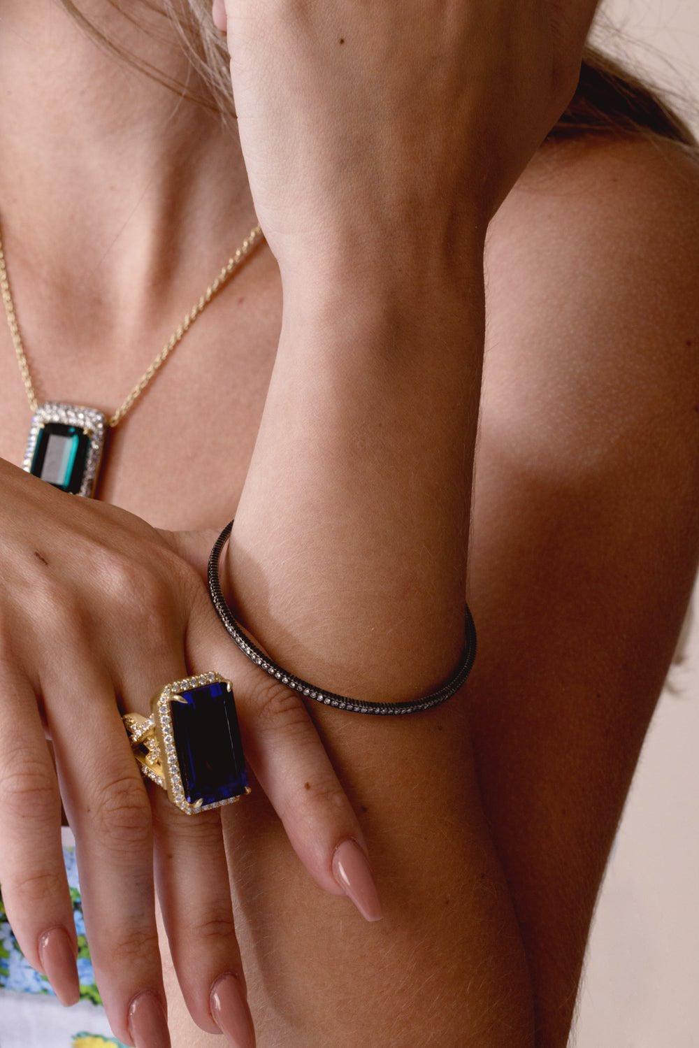 YOSSI HARARI-Lilah Cognac Diamond Bangle-GILVER