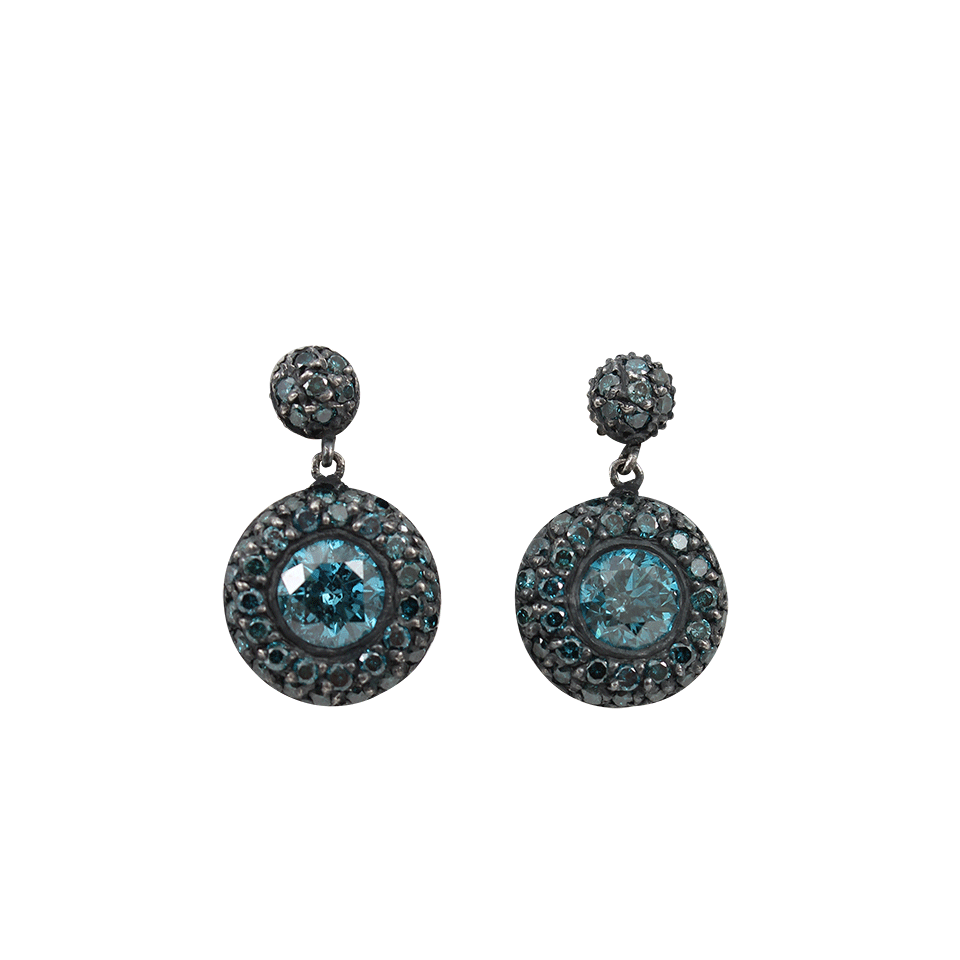 YOSSI HARARI-Clara Pave Blue Diamond Earrings-GILVER