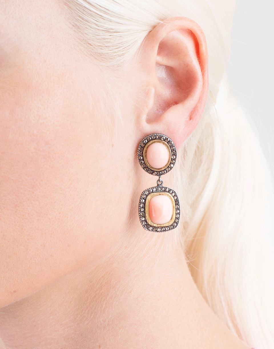 YOSSI HARARI-Ella Drop Coral Earrings-GILVER