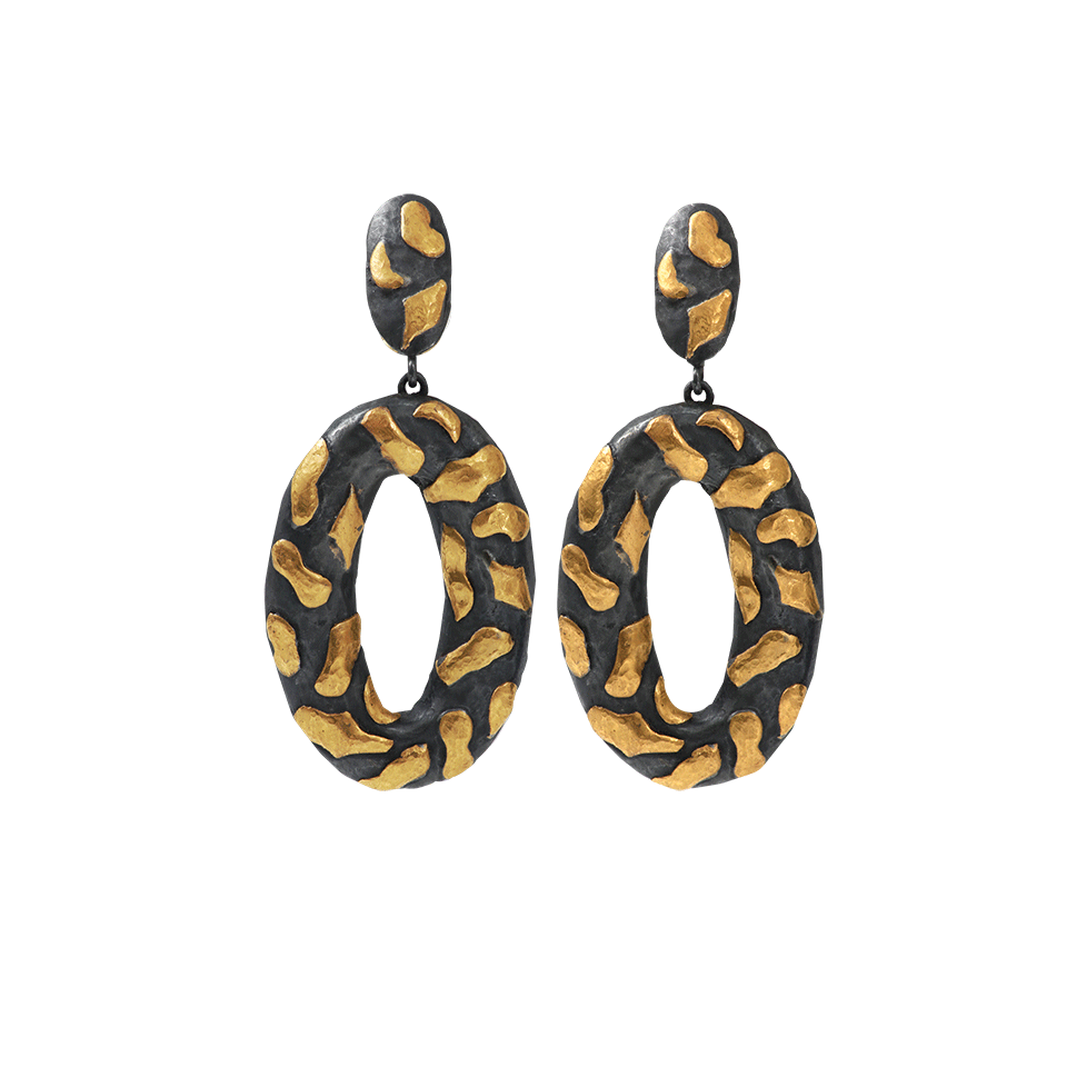 YOSSI HARARI-Large Libra Oval Chandelier Earrings-GILVER