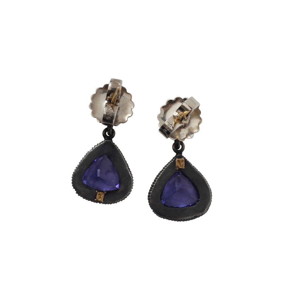 YOSSI HARARI-Lilah Tanzanite And Sapphire Earrings-GILVER