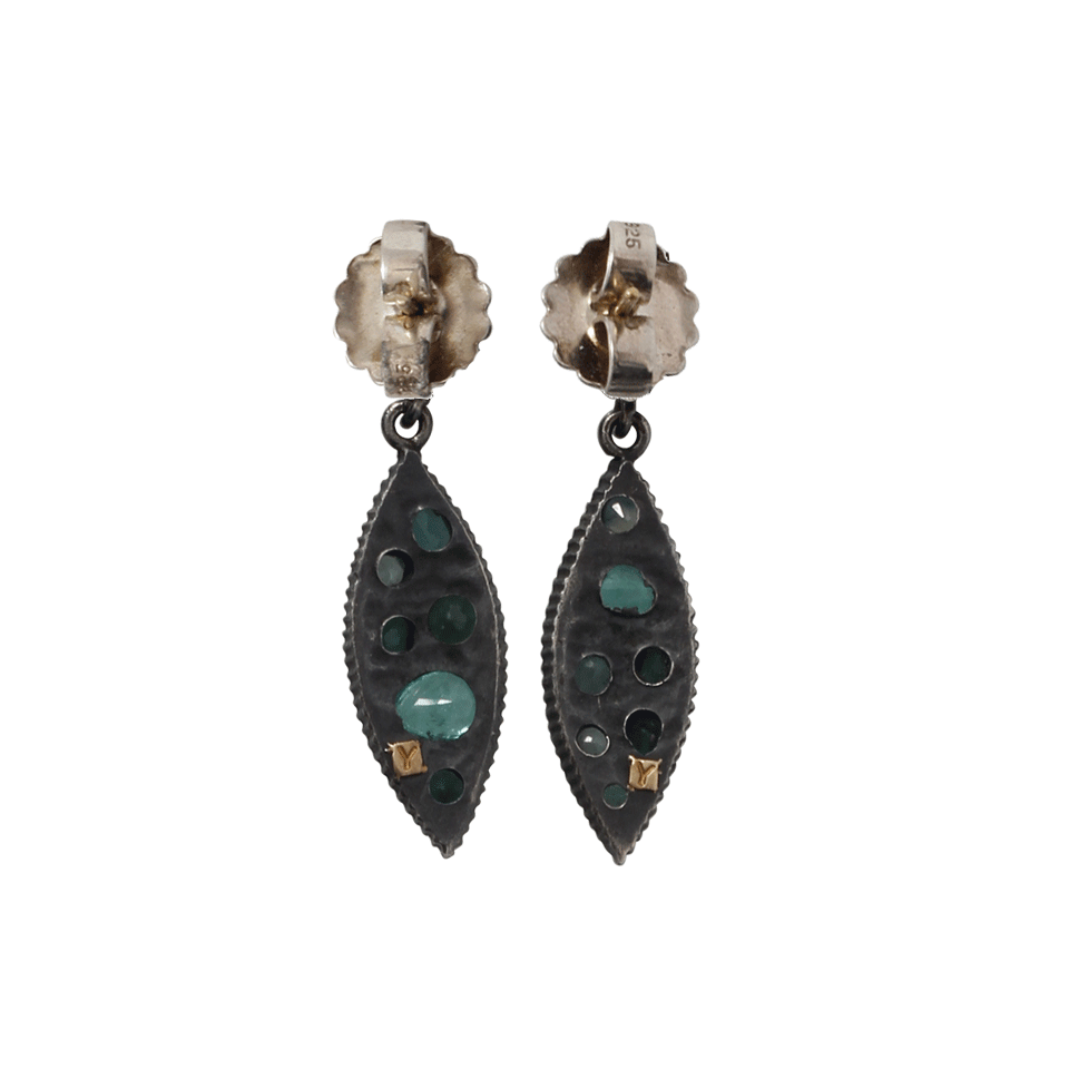 YOSSI HARARI-Sara Marquis Blue Mosaic Earrings-GILVER